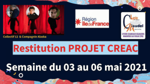 Lire la suite à propos de l’article CREAC 2021 (contrat régional d’éducation artistique et culturelle). « UN MONDE A SOI : PASSER PAR LA SCENE ET TROUVER SON CHEMIN ! »