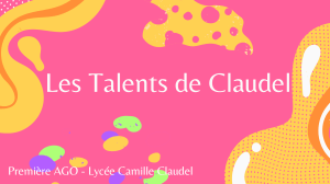 Lire la suite à propos de l’article Les Talents de Claudel – Édition n°2