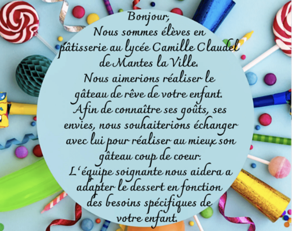 Lire la suite à propos de l’article Les élèves du CFA Camille Claudel au chevet des enfants malades